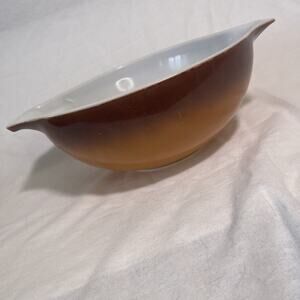 Vintage Pyrex Old Orchard Brown 4 Qt Cinderella Mixing Bowl #444 Made in USA